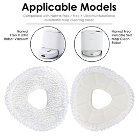 (6 Pieces) Washable Reusable Mopping Pads for Narwal Freo Z Ultra, Freo X Ultra, Freo X Plus, Freo, Strong Stain Removing Wipes Cloth Pads Premium Microfiber