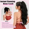 LRSICAL Ponytail Extension, Claw Clip Ponytail Extensions Long Wave Black