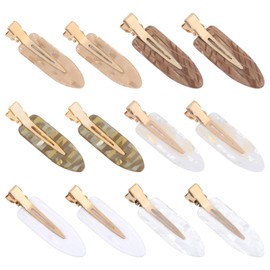 simarro 12 Stück Nahtlose Haarspangen Damen, Modische Flache Haarspangen Bunte No Crease Haar Pin Curl Clips Acrylharz Keine Biegung Haarclips für Haarstyling Make Up