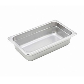 Winco SPJH-402 1/4 Size x 2-1/2" D Stainless Steel Steam Pan