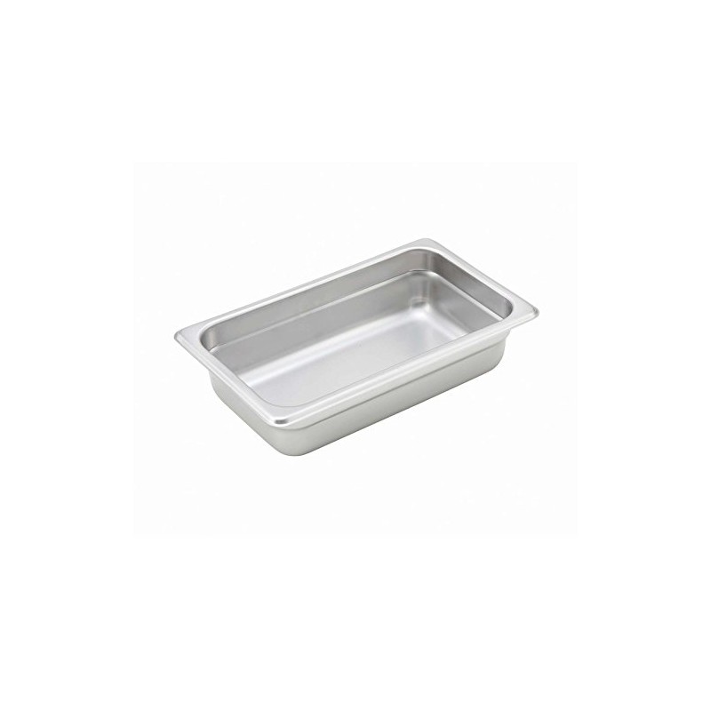 Winco SPJH-402 1/4 Size x 2-1/2" D Stainless Steel Steam