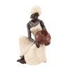 Deco 79 Polystone Woman Sitting African Sculpture with Red Water