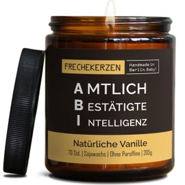 Lustige Duftkerze mit Spruch zum Abitur | Handgemacht aus Sojawachs | In Geschenkbox | Valentinsgeschenk | Schulabschluss, Abi, Abiturient, Prüfung bestanden, Schüler Geschenk |Vanille