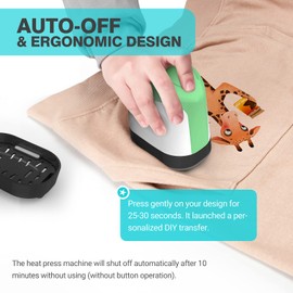 YLSCI Mini Heat Press, Heat Press Machine for T Shirts, Sticker Maker, Small Iron for Crafts, Shoes, Hats, and Small Vinyl Projects (Green)