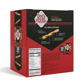 Dot'S Pretzels Original Seasoned Pretzel Twists, Healthy Kids Snacks - 10 Counts
