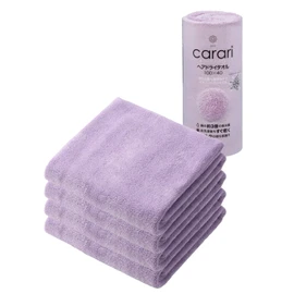 CBJAPAN Carari One Hair Drying Towel, 3x Water Absorbency Microfiber, Purple, Set of 4, Quick Dry (Absorbs Water in the Fiber Gaps), Marshmallow Texture, Fluffy, 15.7 x 39.4 inches (40 x 100 cm)