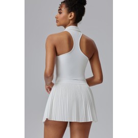 AFZ White Women Tennis Skirt Matching Tennis Tops Outfits Pickleball Skirts Workout Set