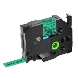 KCMYTONER 40 Pack Compatible for Brother Ptouch TZe741 TZ741 Label Tape 18mm 0.7 Inch Black on Green Laminated TZe-741 TZ-741 TZe TZ Tape for PT-2200 PT-2210 PT-2310 PT-2400 PT-2410 PT-2470