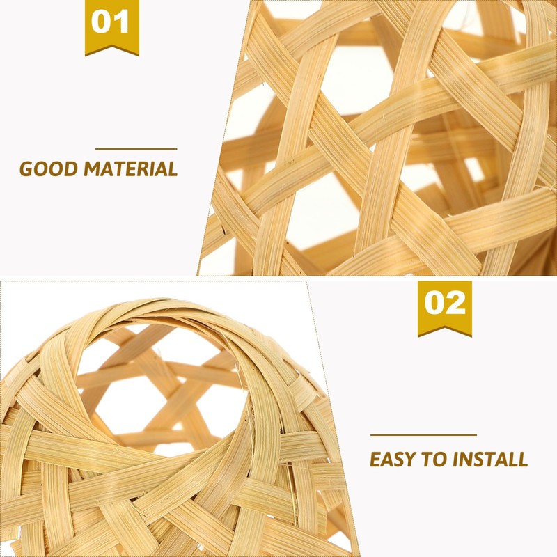 SUPVOX Rustic Style Lamp Shades 4pcs Bamboo Lampshade for Home