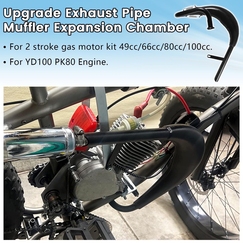 HXGXKBQ Performance Exhaust Muffler Expansion Chamber Pipe Silencer Gasket for