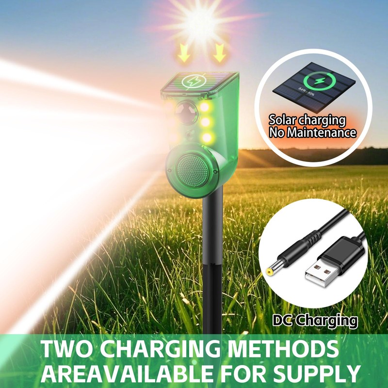 Solar Outdoor Motion Sensor Alarm - Ultrasound & Alarms 129db