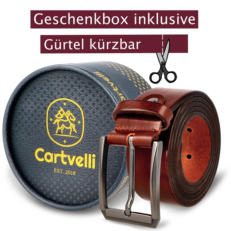 Cartvelli Premium Men's Leather Belt Made in Germany with Gift