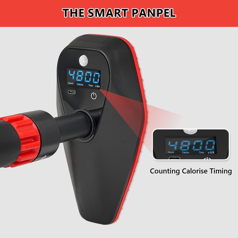 BoxactionsS Adjustable Smart Pull Up Bar for Doorway,Installation Reminder,No Screw,Count/Timer/Calorie