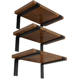 LEOPO 10 inch Shelf Bracket for DIY Floating Shelf, 1/5 inch Thick Heavy Duty Bracket, 6 Pack, Z Shelf Brarcket