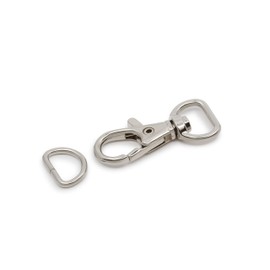 Dritz Swivel Hooks & D Rings 1/2in Nickel Bag & Tote Accessories, 1/2", 12ct