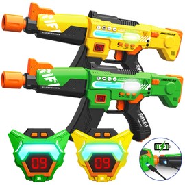 Laser Tag Guns Toys Set of 2 with Rechargeable Upgraded LED Digital Multi-Functional Vests Birthday Gifts for Kids Boys Girls 8 9 10 11 12+ Years Old Teens Adults Christmas Indoor&Outdoor Activities