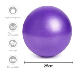 OUOQI 25 cm Pilates Ball, Gymnastics Ball, Yoga Ball, Small Exercise Ball with Inflation Tube, Strengthening the Abdominal Muscles and Partial Massage, for Yoga, Office, Sitting Ball