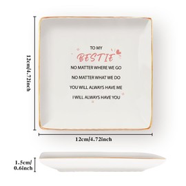 Bestie Gifts for Women,Best Friend Birthday Gifts Friendship for Women Friends Work Bestie Thoughtful Leaving Presents for Bestfriend New Home House Warming Wedding Christmas Valentines Trinket Dish