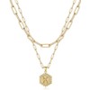 Gold Initial Necklace for Women- 18K Gold Plated Layered Necklace