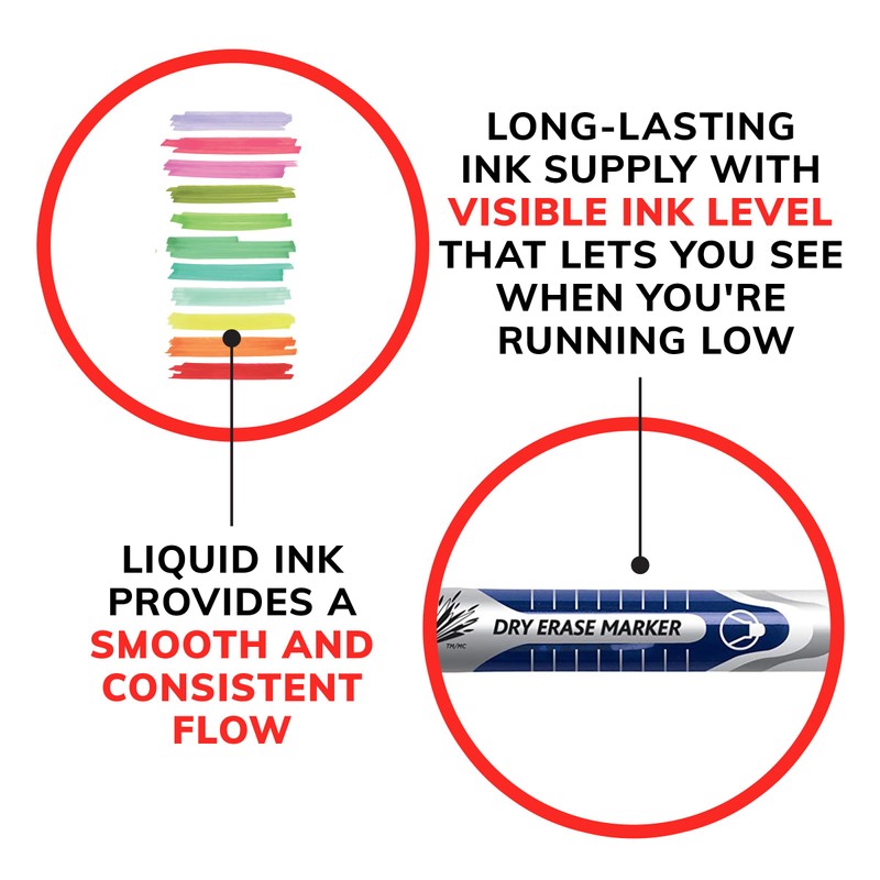 BIC Chisel Tip Dry Erase Magic Markers (GELITP41-AST), 0.875 H