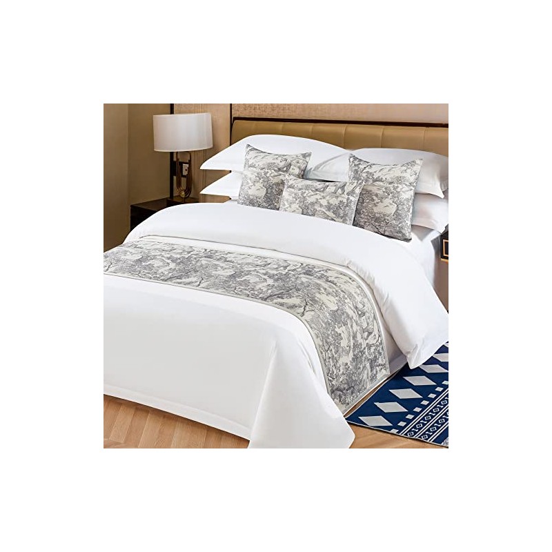 OSVINO Floral Bed Scarf 100% Microfiber Elegant Fade Resistant Bed