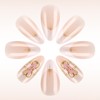Viugex 24Pcs Press on Nails Medium Almond, Pink White French