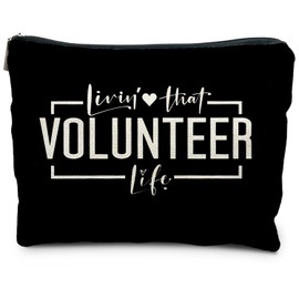 RYYCDOI Volunteer & Social Worker Appreciation Gifts - Makeup Bags for Women, Thank You Gifts - Living That Volunteer Life Cosmetic Bag Makeup Pouch