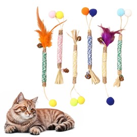Silvervine Kaustäbchen für Katzen, Kauspielzeug für Kätzchen, Zahnspielzeug, natürliche Zahnstäbchen, Zahnreinigung und Stressabbau, 6 Stück
