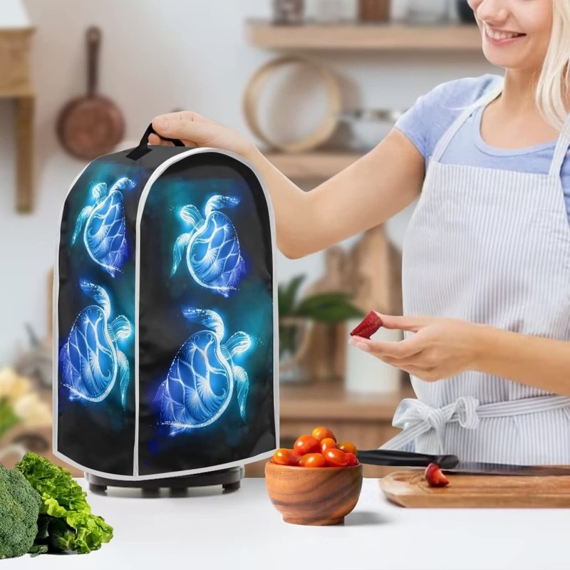 Poceacles Blue Turtle Pattern Kitchen Blender Dust Cover for Women,