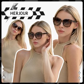 HERJOUR Square Retro Trendy Cat Eye Sunglasses Womens Mens 90s Classic Vintage Sun Glasses AR82222