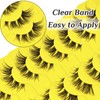 SLSXNL Natural Lashes Cat Eye Lashes Clear Band Wispy Strip