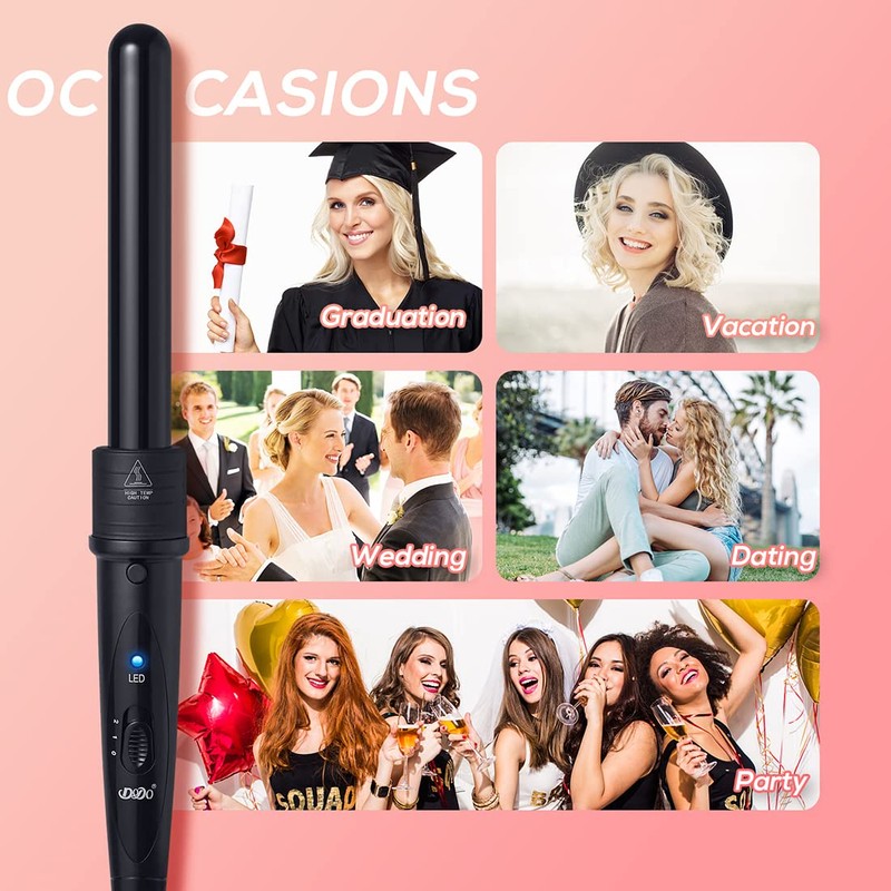 iMissiu Tourmaline 3 in 1 Curling Wand Set with 3