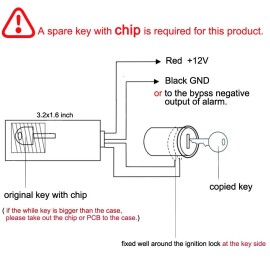 BANVIE Car Immobilizer Transponder Bypass Module for Chip Key (a Spare chip Key