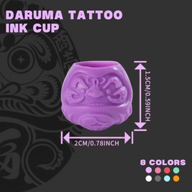 EZ Tattoo Tintenbecher - 200 Stück Daruma Einweg Tintenkappen Tattoo Tinte Pigment Halter, Tattoo Zubehör für Tattoo Nadeln und Tattoo Maschinen Set (Lila)
