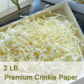 2 LB Beige Crinkle Paper Filler for Gift Box DIY Packing Paper Easter Basket Grass