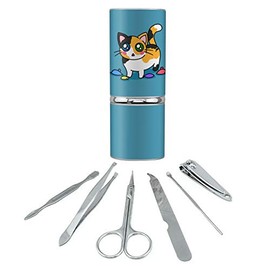 Calico Kitten with Cat Toys Stainless Steel Manicure Pedicure Grooming Beauty Care Travel Kit