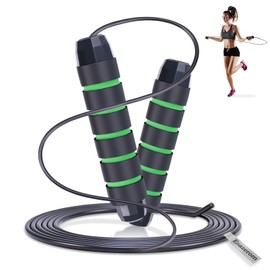 Emazerom Jump Rope for Women Men Kids, Adjustable Skipping Rope with Ball Bearings, Professional Jumping Rope with Foam Handles, Tangle-Free Rapid Speed Jump Ropes for Fitness Workout Boxing Exercise