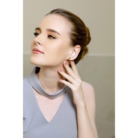 Yellow Gold Flashed Sterling Silver Peridot 6mm Round-Cut Solitaire Stud Earrings