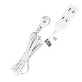 ExtensionPro 16 AWG 2 Prong Extension Cord 6 ft, 13A 3-Outlet Extension Cords 3 Polarized Outlets with Safety Slide Windows, 13 Amp, 1625 Watts, White