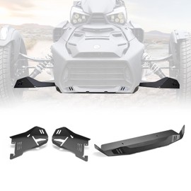 A & UTV PRO Ryker Aluminum Radiator Protector Plate & Splash Guards for Can Am Ryker All Models, Front A-Arm Lower Skid Plate Protectors Accessories, Replace OEM #219400863, 219400999, Black