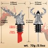 DRMFLE Dark Silver Deer Head 2-in-1 Zinc Alloy Wine Pourer