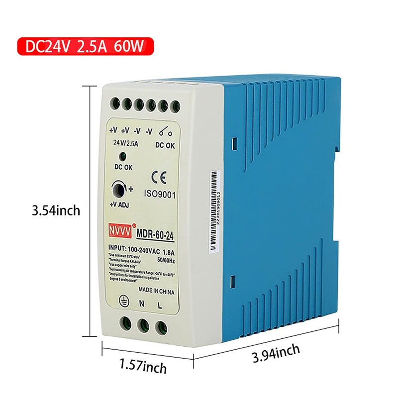 NVVV MDR-60-24 Fuente de alimentación de riel DIN de CA