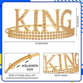 Popuppe 2 Pcs Birthday King Crown Birthday Boy Sash Adjustable Birthday King Crown Happy Birthday King Happy Birthday Party Supplies for Boys and Teens