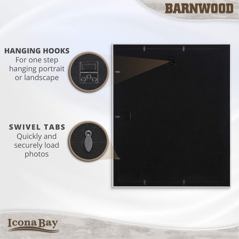 Icona Bay 16x20 Pony Gray Picture Frame, Country Rustic Style