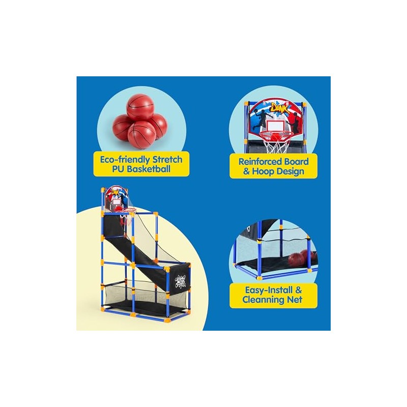 JOYIN Juego de baloncesto para niños con 4 bolas y