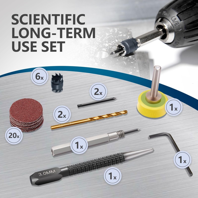 LitartPRO 34PCS Spot Weld Cutter Sets Double Sided 3/8" HSS