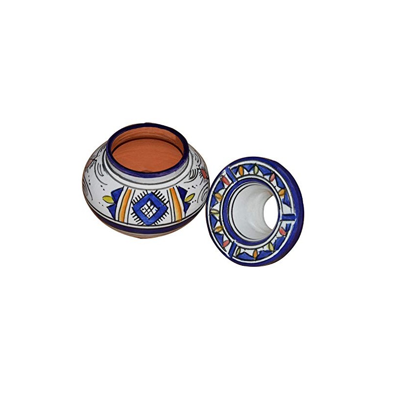 Ceramic Ashtrays Hand Made Moroccan smokeless Ceramic Medium Vivid Colors