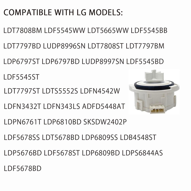 Dishwasher Drain Pump ABQ75742501 Replacement, Compatible with LG LDFN4542W LDT5678ST