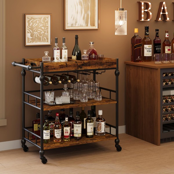 Bar Cart, Bar Carts for The Home, 3 Tier Serving