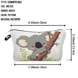 Livel lhood Koala Gift Cartoon Koala Makeup Bag Cute Small Makeup Organizer Bag Travel Toiletry Zipper Pouch Lovely Koala Cosmetic Bag Birthday Christmas Gift for Koala Lovers Women, hzz14196, Floral